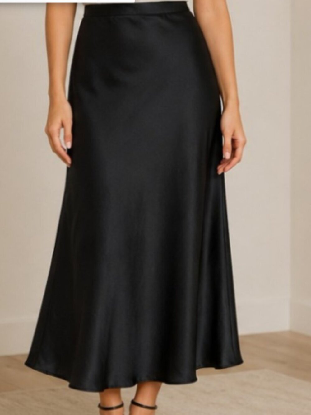 A New Day™ Women's Satin Midi Skirt – Black | NWT